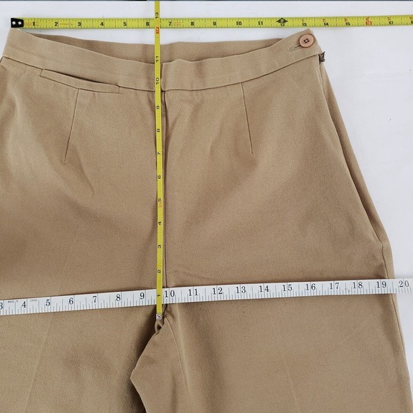 Liz Claiborne Lizsport Size 8 Tan High Waisted Flat Front Cotton Stretch Capri - Picture 6 of 9